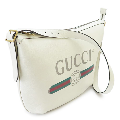 グッチスーパーコピー ショルダーバッグ メンズ 523588 0GCAT 8820 GUCCI ハーフムーン ホーボーバッグ レザー ホワイト - 商品画像 4