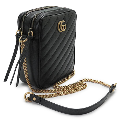 グッチコピー ショルダーバッグ 550155 0OLFT 1000 GUCCI ポシェット GG MARMONT/GGマーモント キルティング レザー ブラック - 商品画像 4