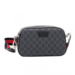 グッチコピー GUCCI GGスプリームキャンバス ショルダーバッグ クラッチ ブラック×グレー [メンズ] 574886 K5RLN 1095