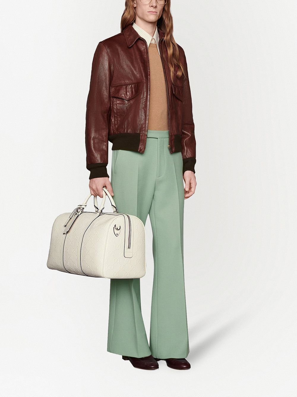 グッチ GUCCI GGエンボス ダッフルバッグ ボストンバッグ ホワイト 625768 1W3CN 9022 - 商品画像 3