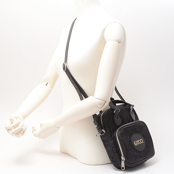 GUCCI グッチ オフサグリッドGGナイロンレザーショルダーバッグ 625850 H9HAN 1000 - 商品画像 5