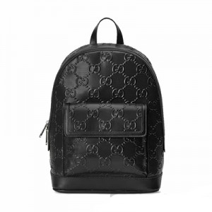 GUCCIスーパーコピー GGエンボス バックパック リュックサック レザー ブラック 658579 1W3BN 1000