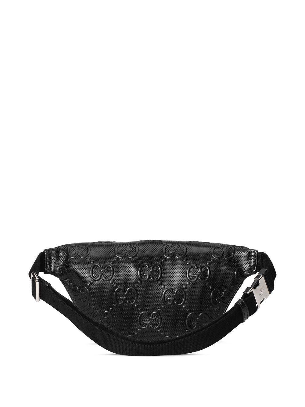 グッチスーパーコピー GUCCI ブラックレザー GGエンボス ベルトバッグ 658582 1W3CN 1000 - 商品画像 4