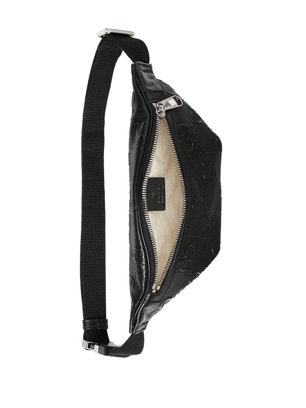 グッチスーパーコピー GUCCI ブラックレザー GGエンボス ベルトバッグ 658582 1W3CN 1000 - 商品画像 6