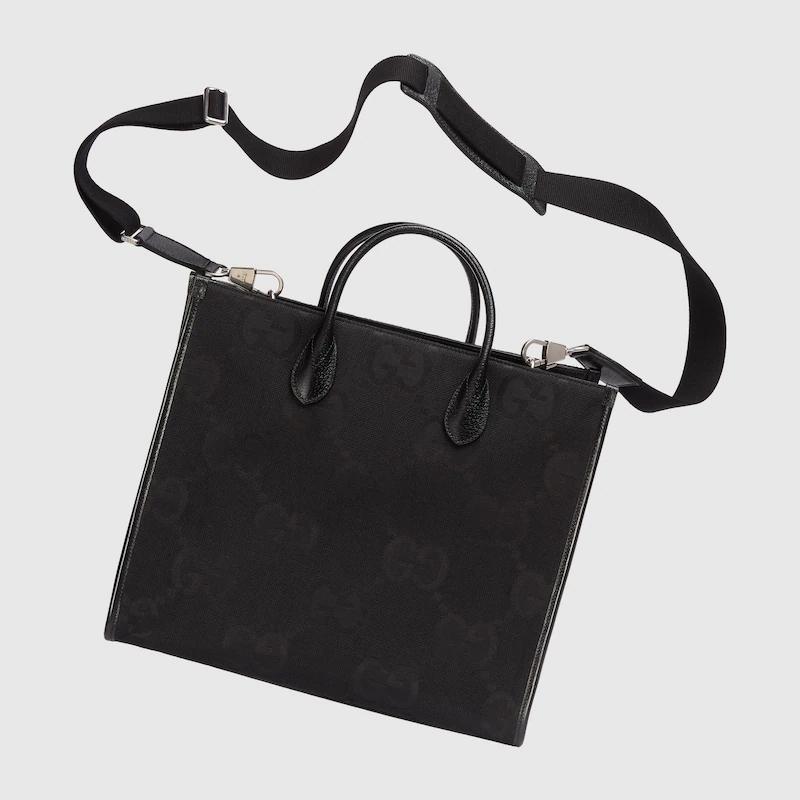 グッチコピー ジャンボGG ブラック ユニセックス キャンバス トートバッグ 678839 UKMDG 1000 - 商品画像 10