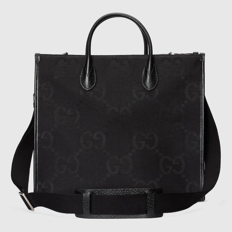 グッチコピー ジャンボGG ブラック ユニセックス キャンバス トートバッグ 678839 UKMDG 1000 - 商品画像 6