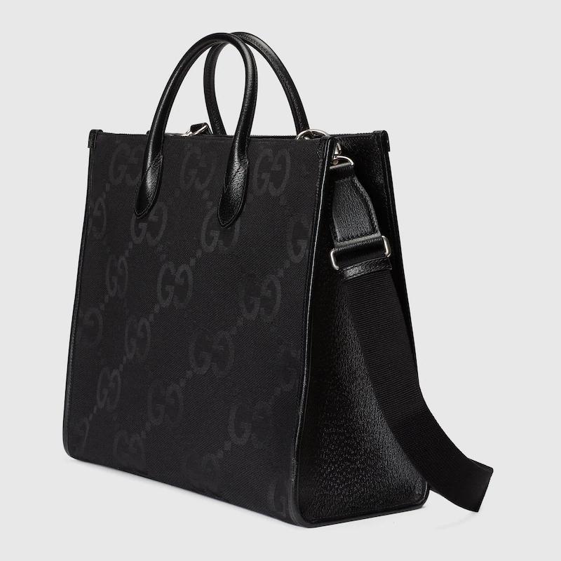 グッチコピー ジャンボGG ブラック ユニセックス キャンバス トートバッグ 678839 UKMDG 1000 - 商品画像 5