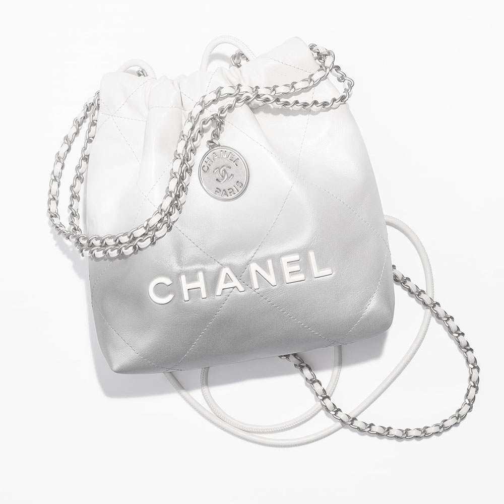 シャネル スーパーコピー CHANEL 22 ミニ ハンドバッグ ホワイト & シルバー AS3980 B15016 NT634 - 商品画像 4