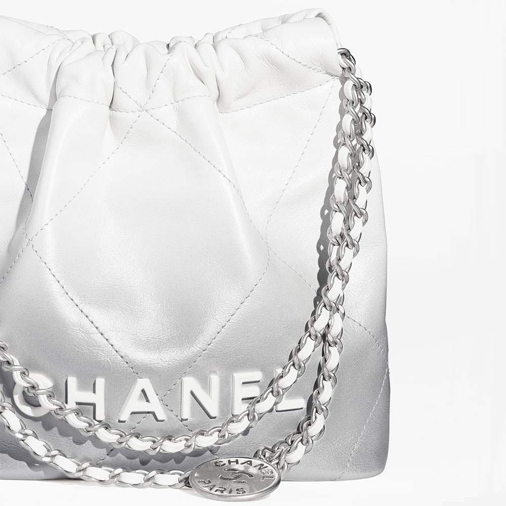 シャネル スーパーコピー CHANEL 22 ミニ ハンドバッグ ホワイト & シルバー AS3980 B15016 NT634 - 商品画像 1