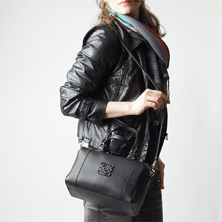 LOEWEコピー レザーハンドバッグ(2WAY仕様) FUSTA 25 BRONZE 316.26.F27 1100 ブラック - 商品画像 5
