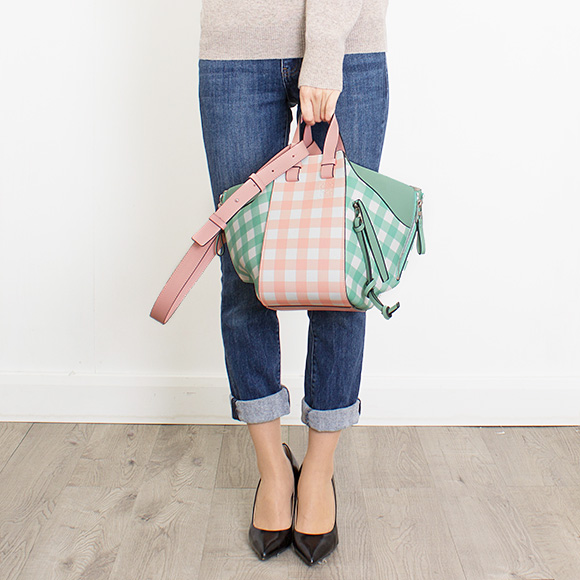 ロエベ LOEWE バッグ レディース 2WAYハンド/ショルダーバッグ サーモンピンク HAMMOCK GINGHAM SMALL [ハンモック スモールバッグ] 321 04 S35 7736 - 商品画像 5