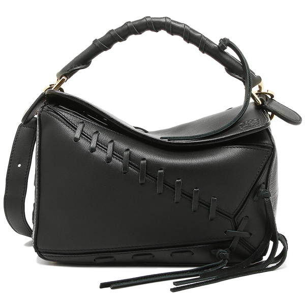 ロエベ バッグ LOEWE 322 30WK79 1100 パズル PUZZLE LACED BAG レディース ショルダーバッグ 無地 BLACK 黒 - 商品画像 1