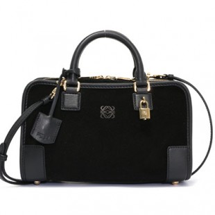 ロエベコピー LOEWE アマソナ 【AMAZONA】 23 スエード＆カーフレザー ハンドバッグ ショルダー付き ブラック 35261 H71 1100 - 商品画像 2
