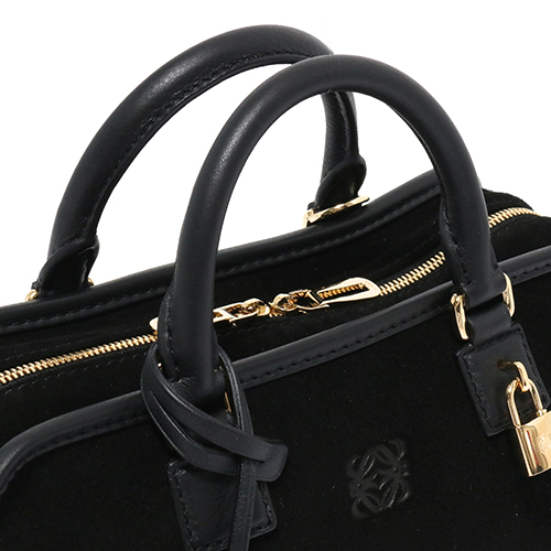 ロエベコピー LOEWE アマソナ 【AMAZONA】 23 スエード＆カーフレザー ハンドバッグ ショルダー付き ブラック 35261 H71 1100 - 商品画像 9