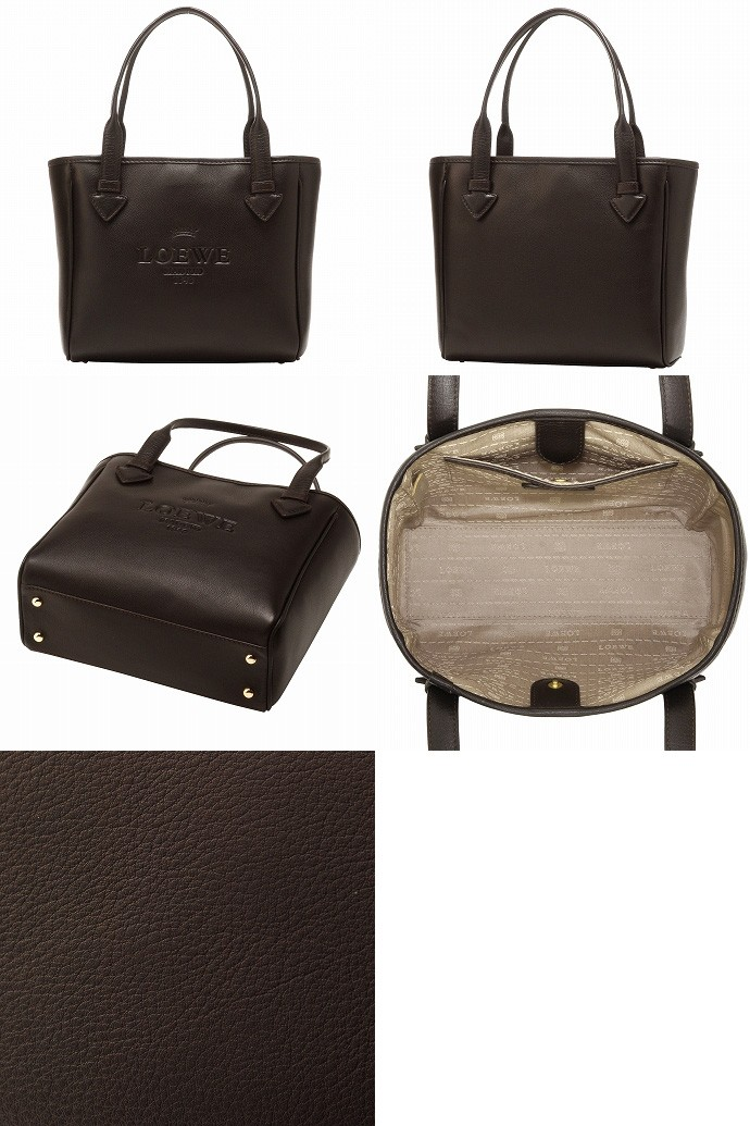 LOEWEコピー HERITAGEロゴデザインミニトートバッグ 377.79.E34 0009 3110 ダークブラウン - 商品画像 2