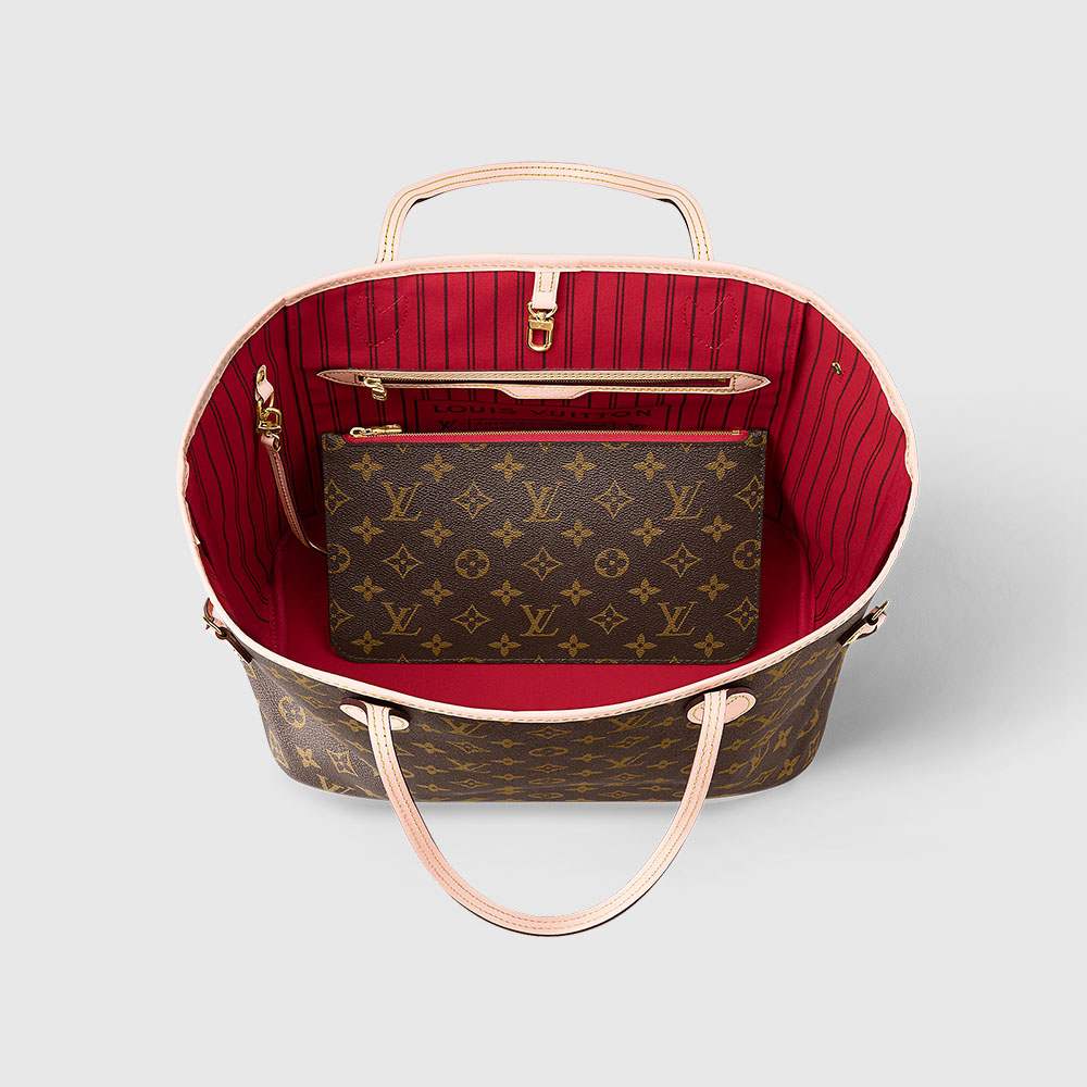 ルイヴィトン バッグ モノグラム LV トートバッグ ポーチ付き ネヴァーフルMM ベージュ M40995 M41177 M41178 - 商品画像 1