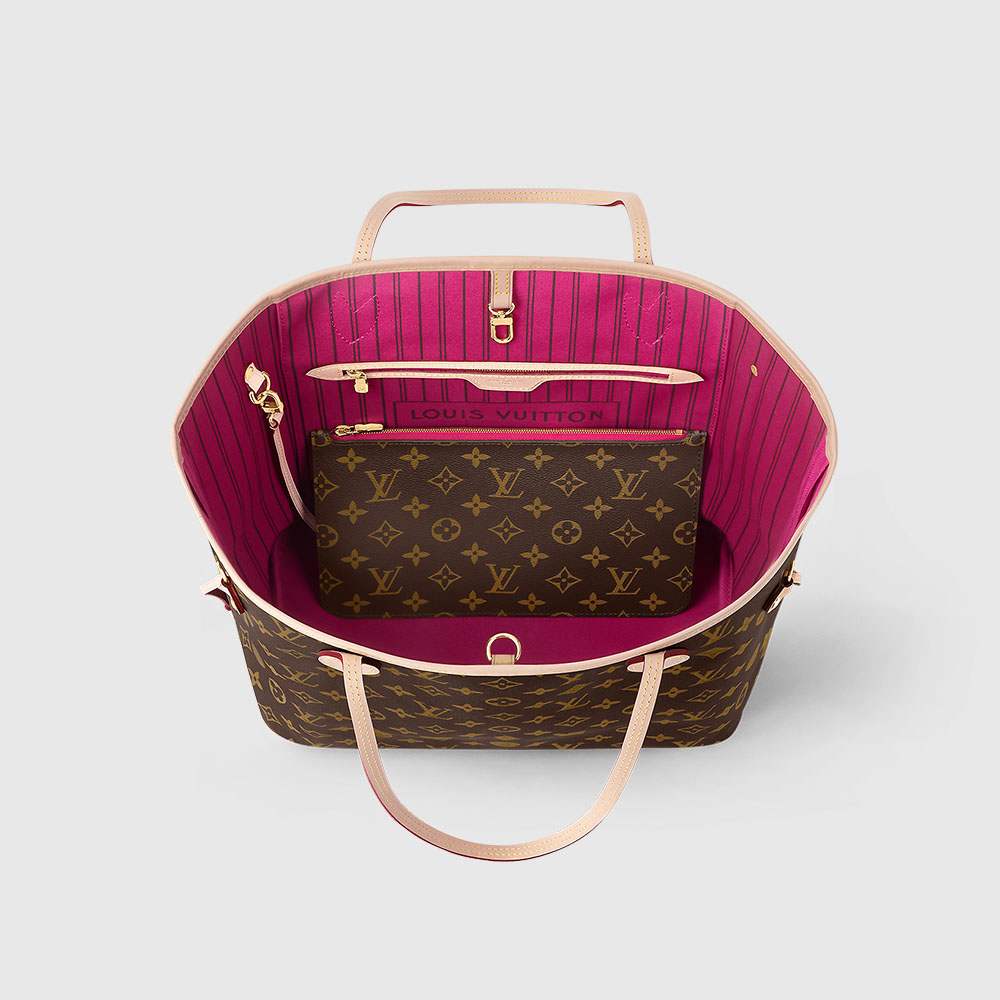 ルイヴィトン バッグ モノグラム LV トートバッグ ポーチ付き ネヴァーフルMM ベージュ M40995 M41177 M41178 - 商品画像 3