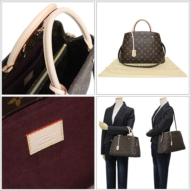 ルイヴィトンスーパーコピー バッグ LOUIS VUITTON LV 2Wayハンドバッグ トートバッグ 「モンテーニュMM」 モノグラム×ヌメ革 M41056 - 商品画像 4