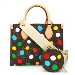 ルイヴィトンコピー モノグラム オンザゴーPM LV×YK 草間彌生 ドット 2way ショルダー トートバッグ 小銭入れ コインパース M46380 - 商品画像 2