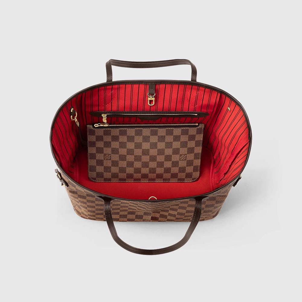 ルイヴィトンスーパーコピー バッグ LOUIS VUITTON ヴィトン ダミエ・エベヌ LV トートバッグ ポーチ付き ネヴァーフルMM ローズ・バレリーヌ N41358 N41603 - 商品画像 10
