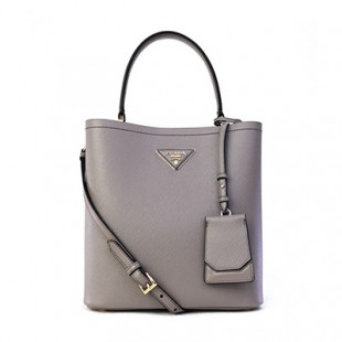 プラダ PRADAスーパーコピーバッグ パニエ SAFFIANO CUIR+C ショルダー付き 2WAY ハンドバッグ グレージュ×ブラック 1BA212 2ERX F0LH7 ARGILLA/NERO - 商品画像 2