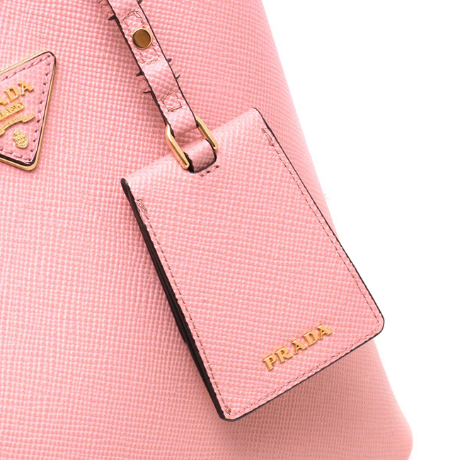 プラダ PRADA ハンドバッグ/ショルダーバッグ サフィアーノ/SAFFIANO キュイール/CUIR C パニエ 三角ロゴプレート ペタロピンク&ブラック 1BA212 2ERX F0TMS レディース - 商品画像 5