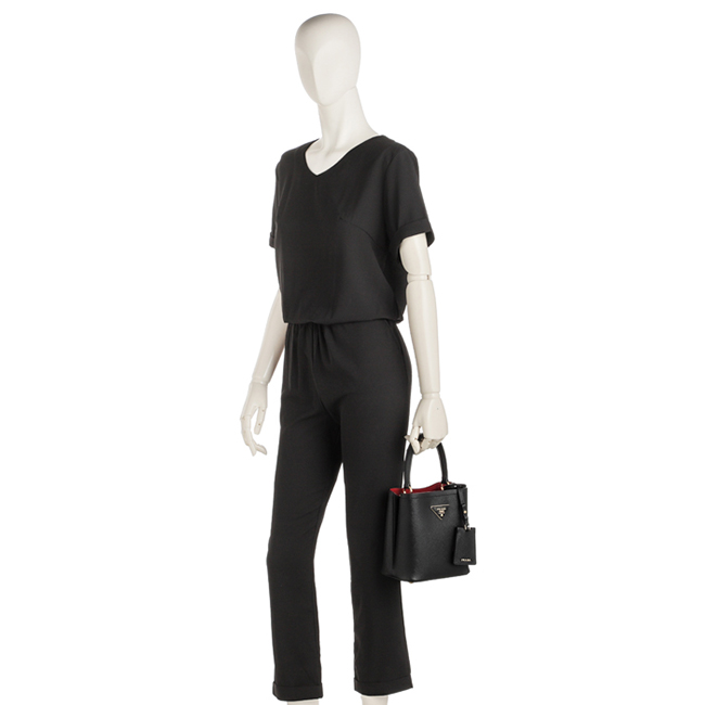 プラダスーパーコピー PRADA 2020年春夏新作 ショルダーバッグ パニエ スモール サフィアーノ レザーバッグ ブラック 1BA217OOO 2ERX LJ4 - 商品画像 3