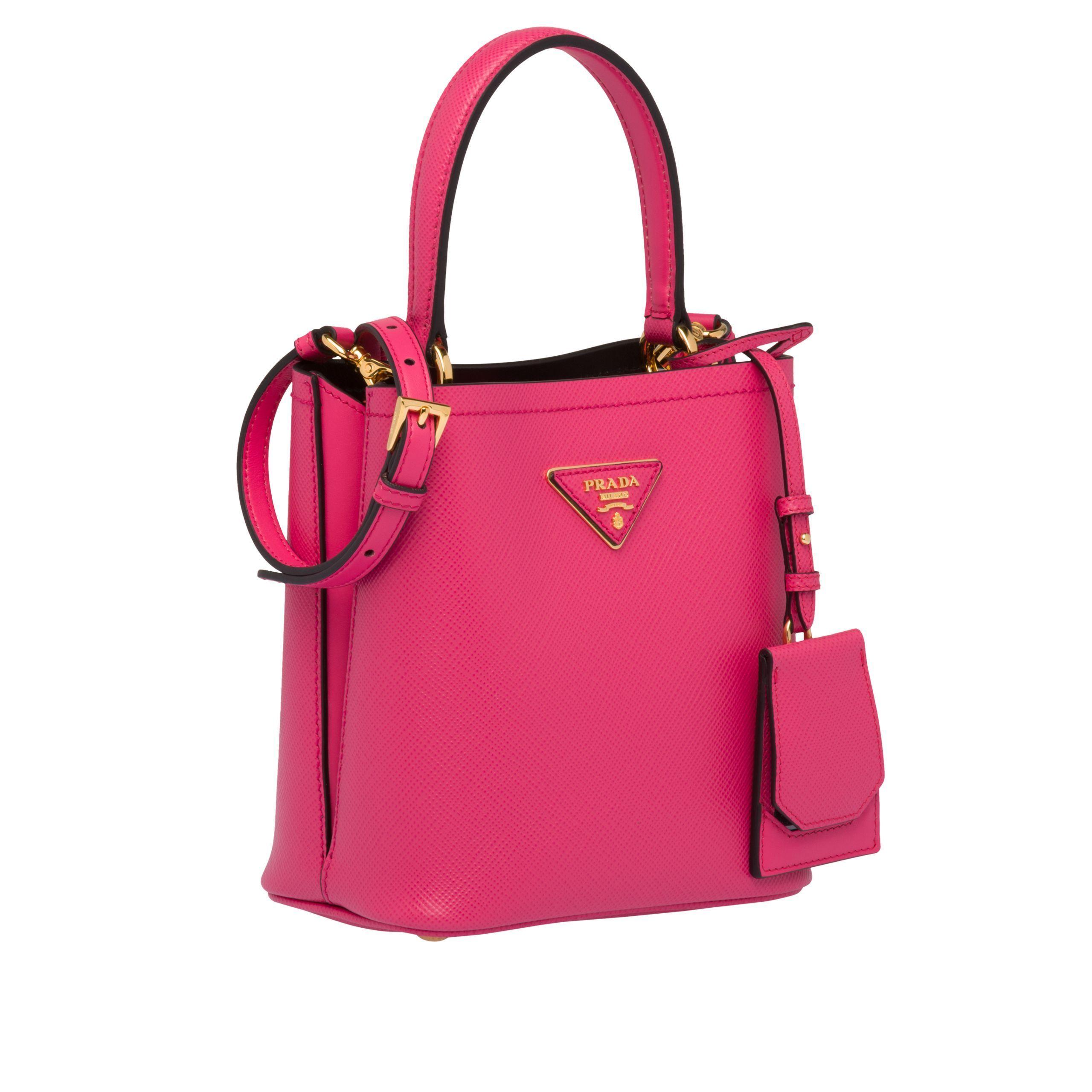 プラダスーパーコピー PRADA サフィアーノレザー スモールパニエバッグ マゼンタ 1BA217_0001 - 商品画像 4