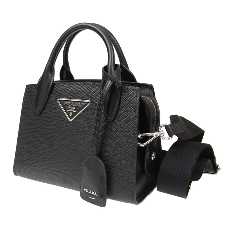 PRADAコピー プラダ モノクローム ショルダー付き 2WAY ハンドバッグ ショルダーバッグ ブラック 1BA269 2ERX F0002 - 商品画像 3