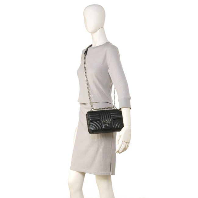 スーパーコピープラダ PRADA バッグ ショルダー チェーン 斜め掛け DIAGRAMME ダイアグラム ショルダーバッグ ブラック 1BD107COI 2D91 002 - 商品画像 5