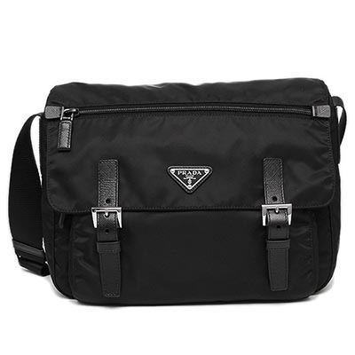 プラダ ショルダーバッグ ヴェラ トライアングルロゴ ブラック レディース メンズ PRADA 1BD671 V44 F0002 - 商品画像 7