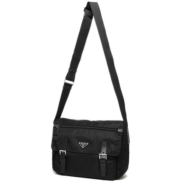 プラダ ショルダーバッグ ヴェラ トライアングルロゴ ブラック レディース メンズ PRADA 1BD671 V44 F0002 - 商品画像 6
