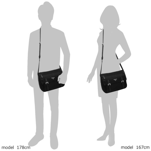 プラダ ショルダーバッグ ヴェラ トライアングルロゴ ブラック レディース メンズ PRADA 1BD671 V44 F0002 - 商品画像 3