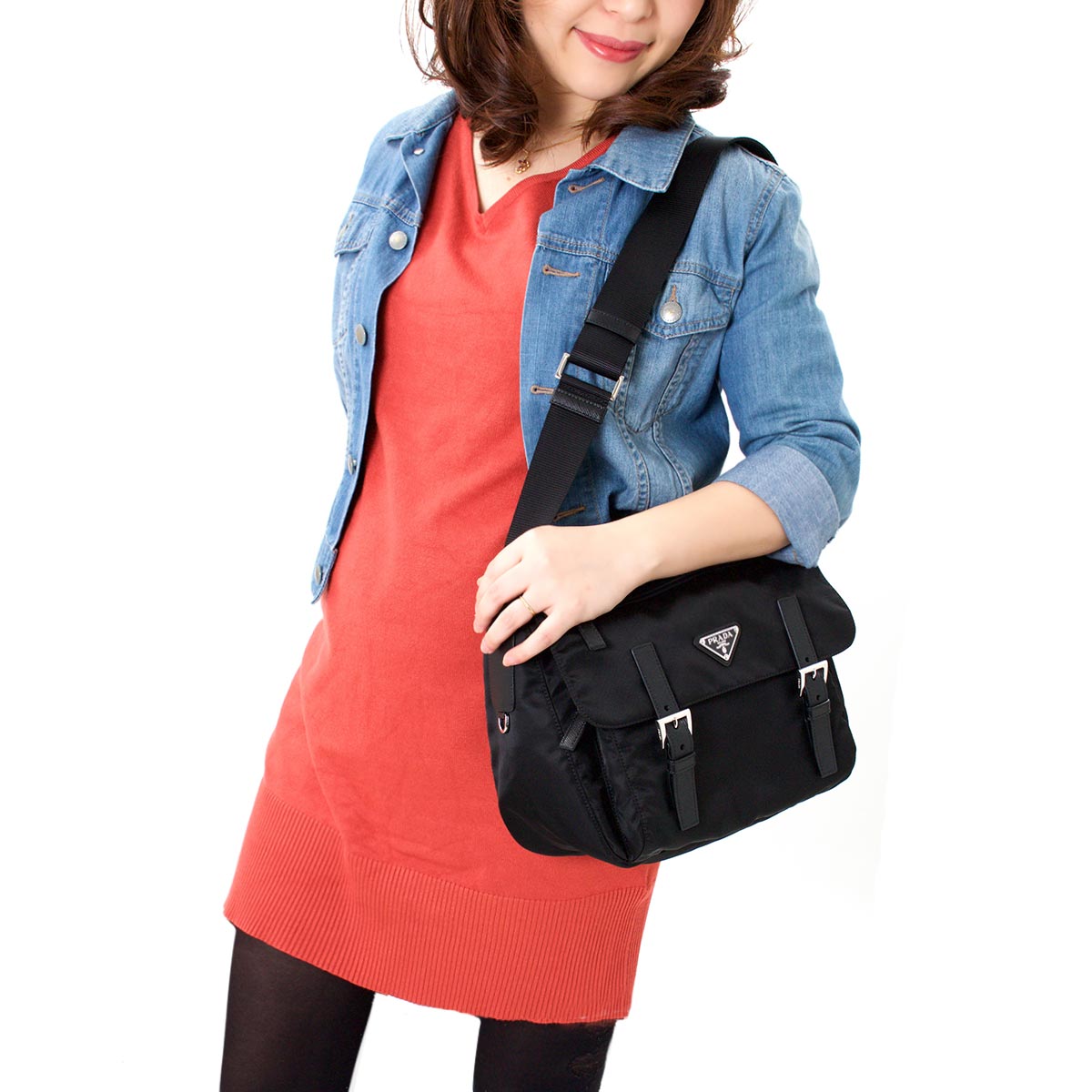 プラダコピー PRADA ショルダーバッグ ヴェラ/VELA 三角ロゴプレート ブラック 1BD953 V44 F0002 V OOO メンズ レディース - 商品画像 6