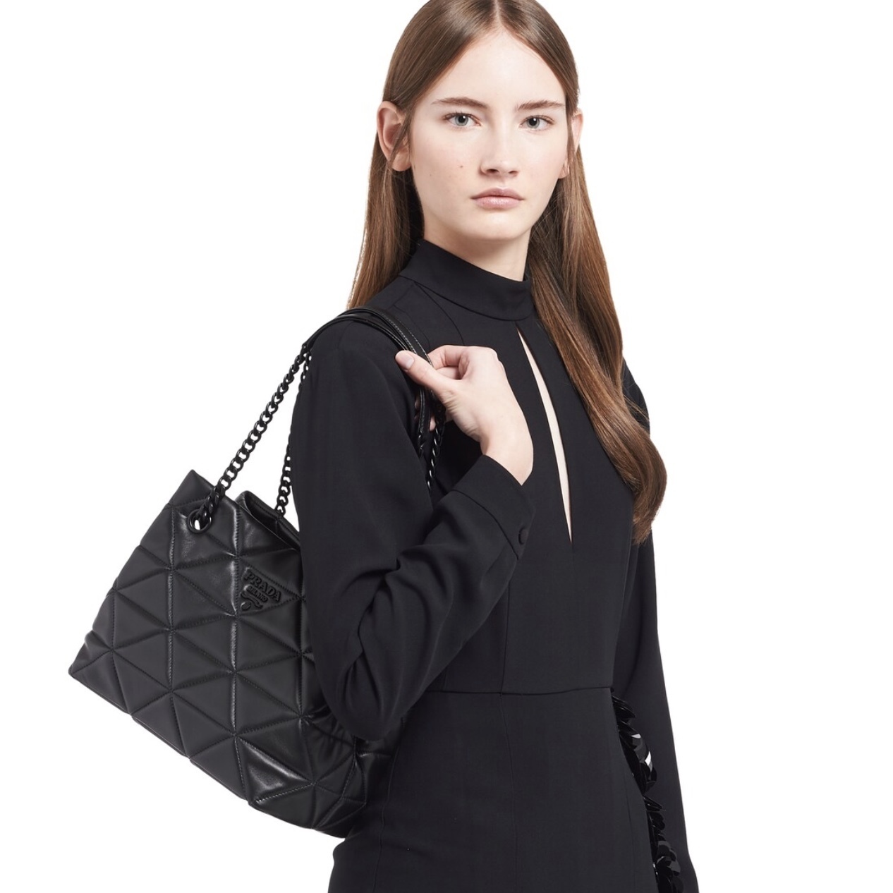 プラダ PRADA スペクトラム スモール トートバッグ ブラック 1BG298_WDF0_F0ES9_V_OOO - 商品画像 3