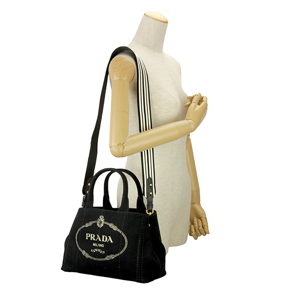 プラダスーパーコピートートバッグ PRADA 1BG439 ZKI F0N12 バッグ カナパ CANAPA レディース NERO(ネロ)/TALCO(タルコ) ブラック 黒/オフホワイト - 商品画像 5