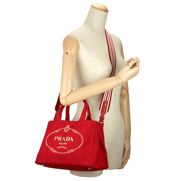 スーパーコピープラダ トートバッグ PRADA 1BG439 ZKI F0N50 バッグ カナパ CANAPA レディース ROSSO(ロッソ)/TALCO(タルコ) レッド 赤/オフホワイト - 商品画像 3