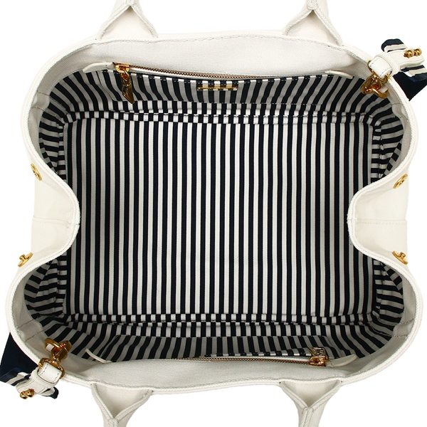 PRADAコピー トートバッグ レディース プラダ 1BG642 ZKI ROO F0UB0 ホワイト ネイビー - 商品画像 4