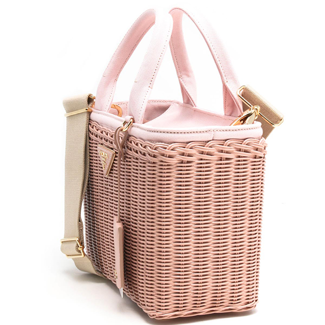 プラダ PRADA バスケットバッグ/ハンドバッグ ミドリノ/MIDOLLINO カナパ/CANAPA 三角ロゴプレート ペスカピンク 1BG835 2E28 F0333 VWOY レディース - 商品画像 5