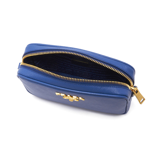 プラダバッグスーパーコピー レディース レザー ショルダーバッグ LEATHER SHOULDER BAG 1BH036NZV F0013 AZZURRO BLUE 青 ミニバッグ PRADA - 商品画像 1