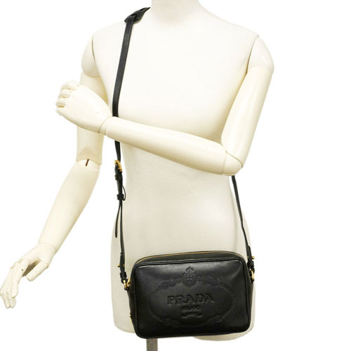 プラダコピーバッグ 1BH089 PRADA ショルダーバッグ GLACE'CALF NERO ネロ カーフ ブラック ゴールド金具 - 商品画像 9