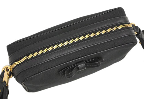 プラダスーパーコピーバッグ 1BH089 PRADA ショルダーバッグ リボン LOGO JACQUARD NERO ネロ ロゴジャガード ブラック ゴールド金具 - 商品画像 1