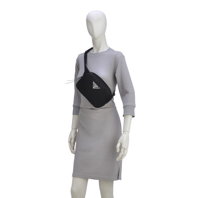 プラダスーパーコピー PRADA バッグ パデッドナイロン ベルトバッグ ウエストポーチ ブラック 1BL025 2CCJ 002 - 商品画像 6
