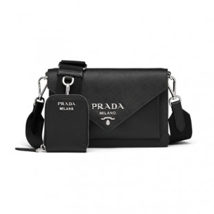 PRADA プラダ サフィアーノレザー ミニ エンベロープバッグ ブラック 1BP020_2EVU_F0VCN - 商品画像 2