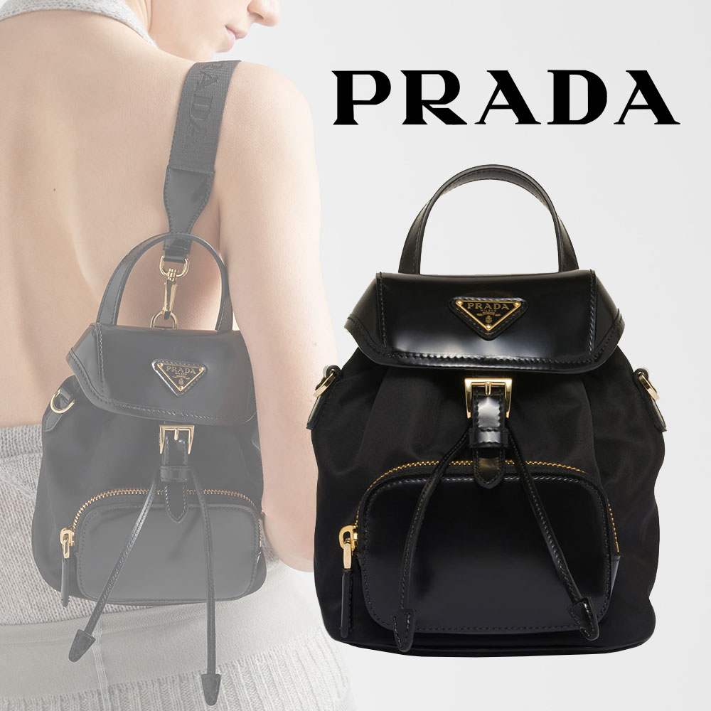 プラダ スーパーコピー スモール Re-Nylon xブラッシュドレザー バックパック 1BZ075_R789 - 商品画像 8
