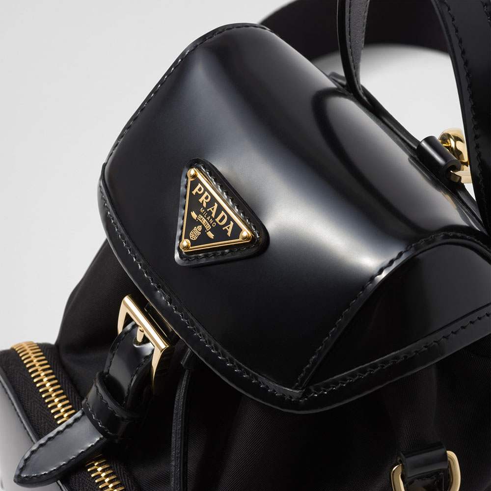 プラダ スーパーコピー スモール Re-Nylon xブラッシュドレザー バックパック 1BZ075_R789 - 商品画像 1
