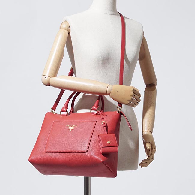 プラダスーパーコピー PRADA ハンドバッグ 2WAY レッド レディース トートバッグ ロゴ レザー 1ba063 2bbe f0011 VIT DAINO - 商品画像 4
