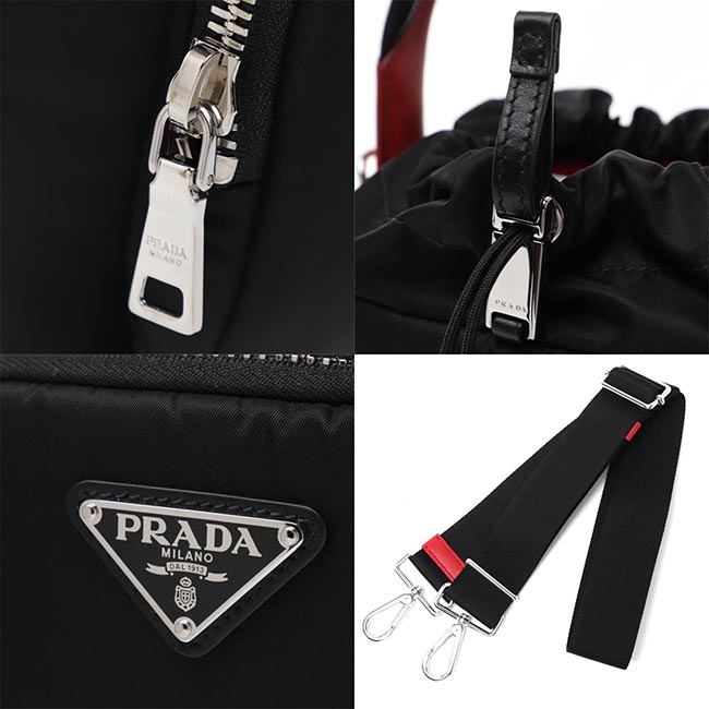 プラダコピー PRADA ショルダーバッグ 2WAY バケットバッグ ブラック レディース ギフト プレゼント ナイロン 1be026 2cki f0d9a - 商品画像 3