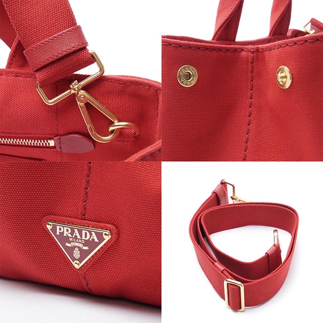 プラダコピー PRADA ハンドバッグ 2WAY レッド レディース トートバッグ ロゴ トライアングル 1bg642 zki f0011 CANAPA - 商品画像 3