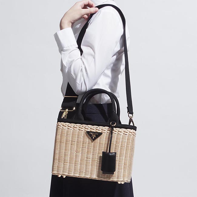 プラダスーパーコピー PRADA ハンドバッグ 2WAY ベージュ レディース ギフト プレゼント カゴバッグ 1bg835 vwoy 2e28 f0i55 MIDOLLINO CANAPA - 商品画像 3